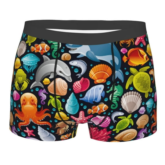 Daiia Design Name All Over Print Boxer Briefs -Size Name Multicolor Ultra Soft Performance Boxer Briefs