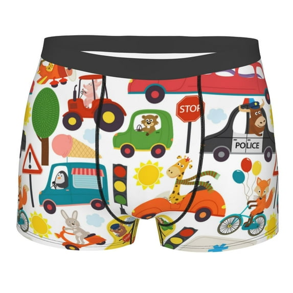 Daiia Design Name All Over Print Boxer Briefs -Size Name Multicolor Ultra Soft Performance Boxer Briefs