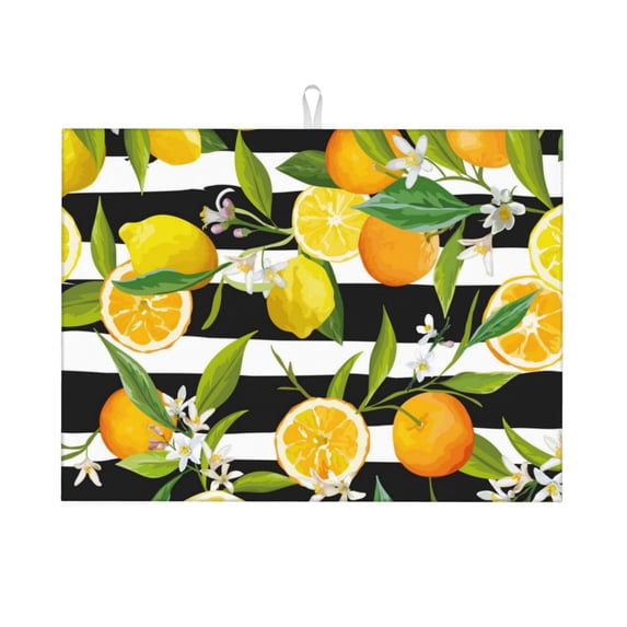 Daiia Design Name Dish Drying Mat For Kitchen Counter Microfiber Absorbent Leaves Dish Draining Mat Reusable Washable Large 18"X24"