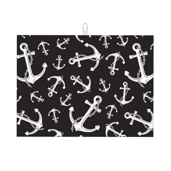 Daiia Design Name Dish Drying Mat For Kitchen Counter Microfiber Absorbent Leaves Dish Draining Mat Reusable Washable Large 18"X24"