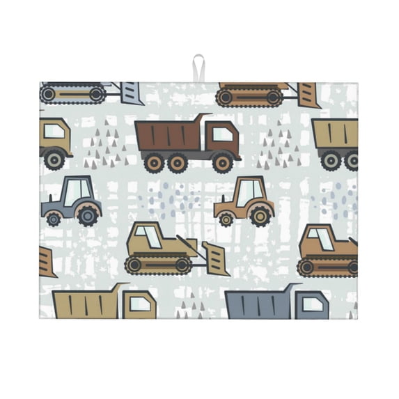 Daiia Design Name Dish Drying Mat For Kitchen Counter Microfiber Absorbent Leaves Dish Draining Mat Reusable Washable Large 18"X24"