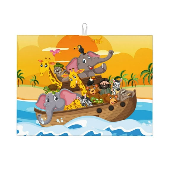 Daiia Design Name Dish Drying Mat For Kitchen Counter Microfiber Absorbent Leaves Dish Draining Mat Reusable Washable Large 18"X24"