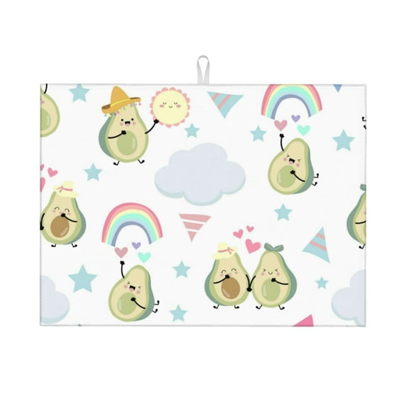 Daiia Design Name Dish Drying Mat For Kitchen Counter Microfiber Absorbent Leaves Dish Draining Mat Reusable Washable Large 18"X24"