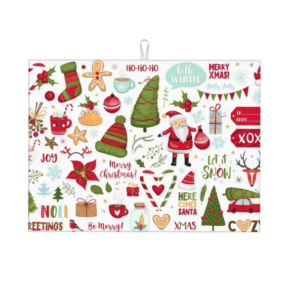 Daiia Design Name Dish Drying Mat For Kitchen Counter Microfiber Absorbent Leaves Dish Draining Mat Reusable Washable Large 18"X24"