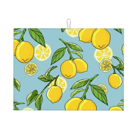 Daiia Design Name Dish Drying Mat For Kitchen Counter Microfiber Absorbent Leaves Dish Draining Mat Reusable Washable Large 18"X24"