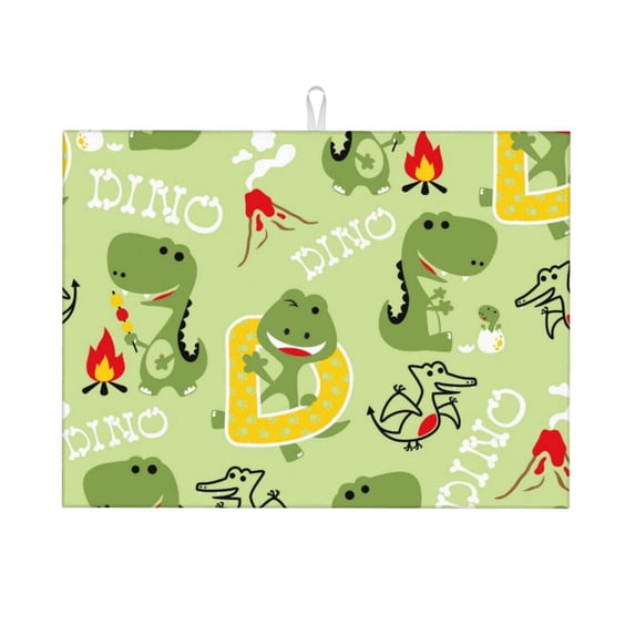 Daiia Design Name Dish Drying Mat For Kitchen Counter Microfiber Absorbent Leaves Dish Draining Mat Reusable Washable Large 18"X24"