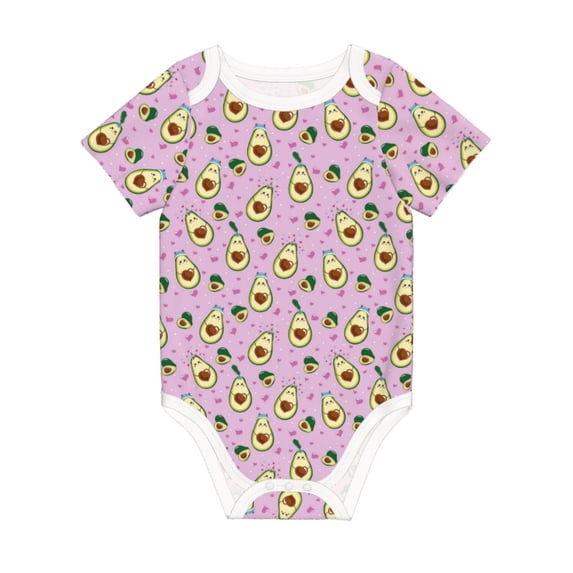 Daiia Different Avocados Printed Unisex-Baby Short Sleeve Onesies Bodysuits Baby Climbing Clothes Soft and Comfortable Romper with Expandable Shoulder Design-3 Months