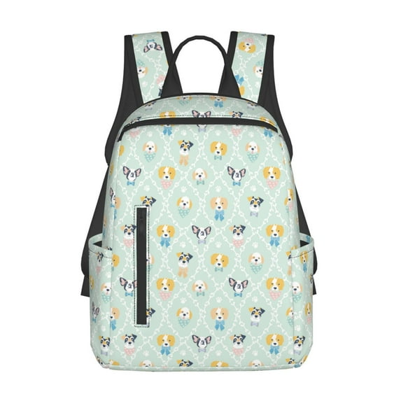 Daiia Different Breeds of Dogs School Backpack for Men and Women Lightweight Backpack Durable Backpack Water-Resistant,Travel,Work Bag