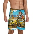 thumbnail image 1 of Daiia Different Construction Site Vehicles Mens Woven Stretch Pajama Short,Short Pajama Pants-Medium, 1 of 9