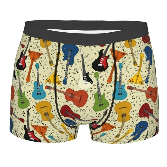 Daiia Different Kind Of Guitars Men's Underwear Boxer Briefs, Cotton Stretch Moisture-Wicking Underwear-Large
