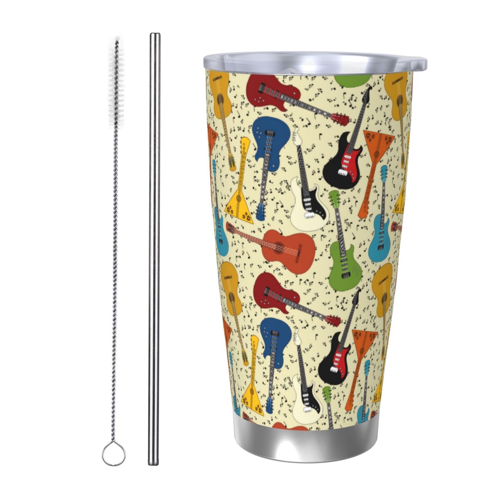 Daiia Different Kind Of Guitars Printed 20oz Insulated Coffee Cup with ...
