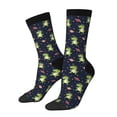 thumbnail image 1 of Daiia Dinosaur Astronaut Print Crew Socks – Soft Breathable Long Socks for Men & Women, Moisture-Wicking & Comfortable Daily Wear Socks, One-Size Fits Most (US 5-11), 1 of 6