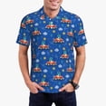 thumbnail image 1 of Daiia Dinosaur Driving Pattern Men’s Polo Shirts,Solid Deck Shirt,Classic Fit, Breathable Cotton Polo for Casual and Sport Wear-, 1 of 9