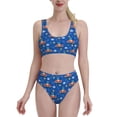 thumbnail image 1 of Daiia Dinosaur Driving printed 2 piece Swimsuit Bikinis for Women High Waisted Racerback Bathing Suits Summer Tummy Control Scoop Neck Swimwear-Large, 1 of 8