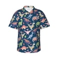 thumbnail image 1 of Daiia Dinosaur Hawaiian Shirt for Men Gentle Cotton Regular Short Sleeve Casual-X-Large, 1 of 9