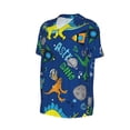 thumbnail image 1 of Daiia Dinosaur In Space Mens Baseball Jersey Button Down Shirts Short Sleeve Sports Uniforms-Medium, 1 of 9