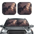 thumbnail image 1 of Daiia Dinosaur Moonlit Forest 2PCS Car Windshield Sun Shade, Foldable Sun Shield for Car Front Window, Auto Sun Blocker Visor Protector Universal for Truck SUV Pickup-Large, 1 of 7