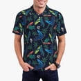 thumbnail image 1 of Daiia Dinosaur Pattern Men’s Polo Shirts,Solid Deck Shirt,Classic Fit, Breathable Cotton Polo for Casual and Sport Wear-Small, 1 of 7