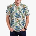 thumbnail image 1 of Daiia Dinosaurs And Leaves Pattern Men’s Polo Shirts,Solid Deck Shirt,Classic Fit, Breathable Cotton Polo for Casual and Sport Wear-Large, 1 of 7