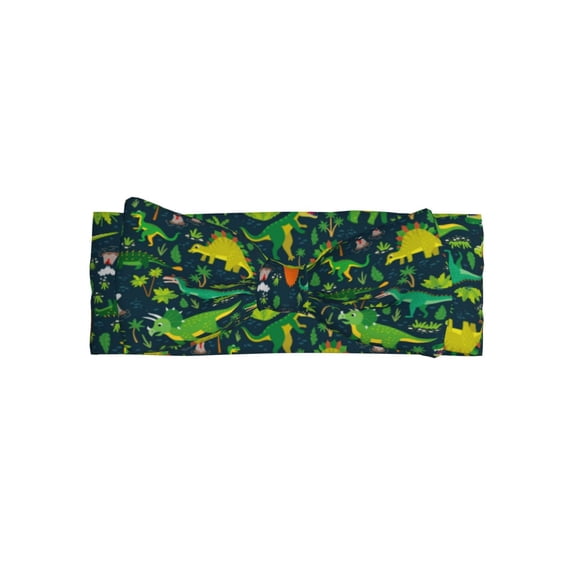 Daiia Dinosaurs Printed Handmade Baby Headbands Soft Stretchy Hair Bands with Bows for Newborn Infant Baby Toddler Girls