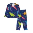 thumbnail image 1 of Daiia Dinosaurs for Women's Long-Sleeved Pajama Set – Soft & Comfortable Sleepwear Button-Up Pajamas Cozy Lounge Wear-Medium, 1 of 7
