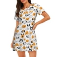 thumbnail image 1 of Daiia Dog Faces Print Women's Nightshirt Soft Nightgowns for Women Short Sleeve dress Short-sleeved Sleepwear, 1 of 6