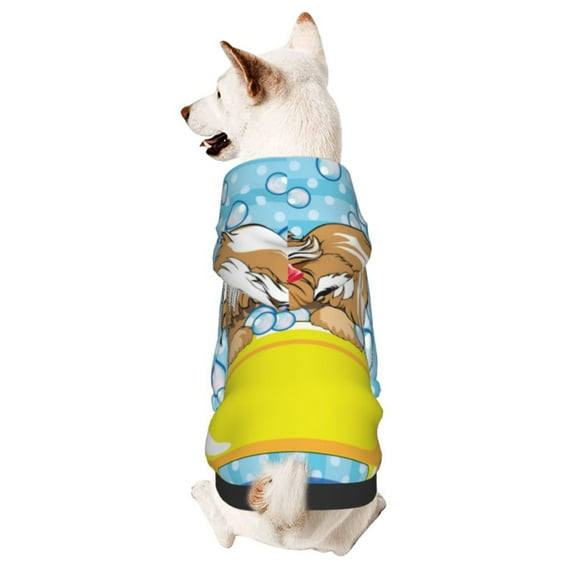 Daiia Dog Takes A Bath In The Bathtub Pets Wear Hoodies ,Pet Dog Clothes,Puppy Hoodies,Dog Hoodies Costumes Pet Sweaters-Size Name