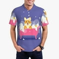 thumbnail image 1 of Daiia Dog Washes in a Bath Pattern Men’s Polo Shirts,Solid Deck Shirt,Classic Fit, Breathable Cotton Polo for Casual and Sport Wear-X-Large, 1 of 9