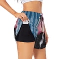 thumbnail image 1 of Daiia Dog in Hairdresser Pattern Women's 2 in 1 Running Shorts - Lightweight Athletic Workout Gym Yoga Shorts Liner with Phone Pockets-Small, 1 of 7