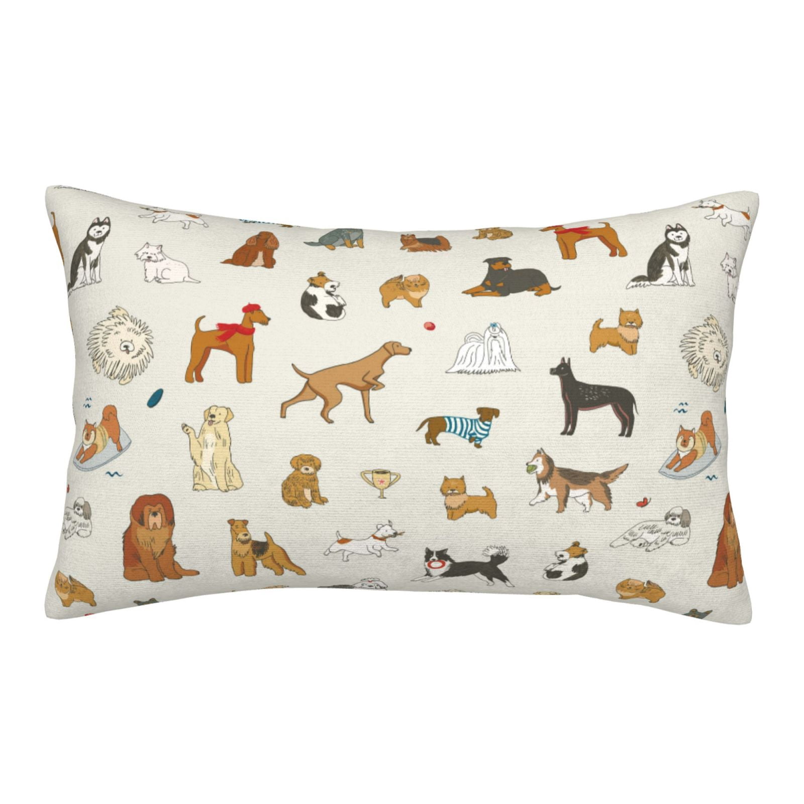 Daiia Dogs Funny Pets Bedding Waterproof Pillow Protector Zippered