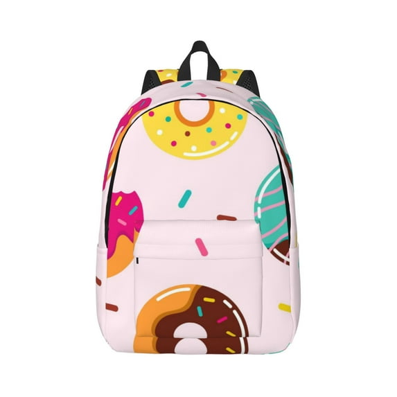 Daiia Donut Vintage Canvas Backpack for Men and Women ,Hiking Backpack,Travel Laptop Bag for School,Large Capacity Backpack