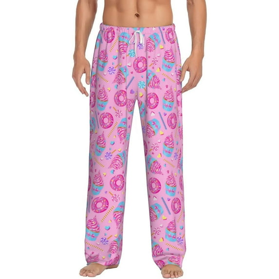 Daiia Donuts Men's Sleep Pant with Pockets and Drawstring,Pajama Pants-Small
