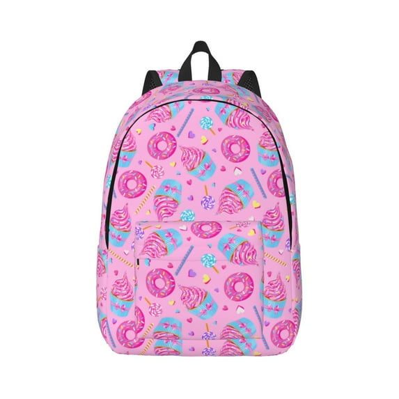Daiia Donuts Vintage Canvas Backpack for Men and Women ,Hiking Backpack,Travel Laptop Bag for School,Large Capacity Backpack