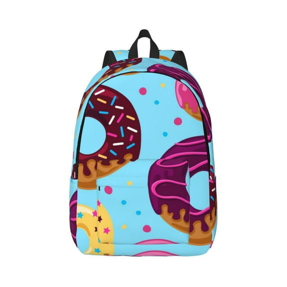 Daiia Donuts Vintage Canvas Backpack for Men and Women ,Hiking Backpack,Travel Laptop Bag for School,Large Capacity Backpack