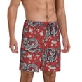 thumbnail image 1 of Daiia Dragons2 Mens Woven Stretch Pajama Short,Short Pajama Pants-Large, 1 of 9