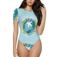 thumbnail image 1 of Daiia Dreaming Travel Women'S Crew Neck Short Sleeve Slim Fit T Shirts Tops Basic Bodysuit Leotard Clothing-X-Large, 1 of 9