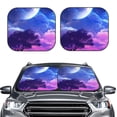 thumbnail image 1 of Daiia Dreamy Colorful Starry Sky 2PCS Car Windshield Sun Shade, Foldable Sun Shield for Car Front Window, Auto Sun Blocker Visor Protector Universal for Truck SUV Pickup-Medium, 1 of 7