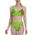 thumbnail image 1 of Daiia Drink Coffee And Do Good printed 2 piece Swimsuit Bikinis for Women High Waisted Racerback Bathing Suits Summer Tummy Control Scoop Neck Swimwear-Large, 1 of 8