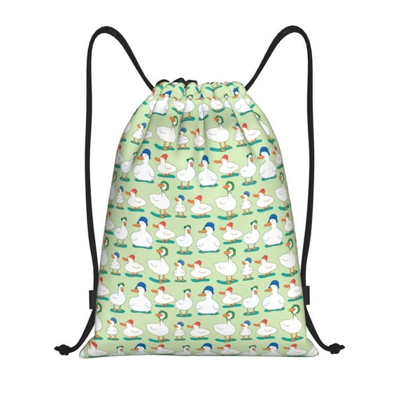 Daiia Duck Pattern Drawstring Backpack, Gym Bag, Lightweight Backpack, Water-Resistant Bag Travel Sports Backpack, Fitness Bag, Yoga Bag-Medium