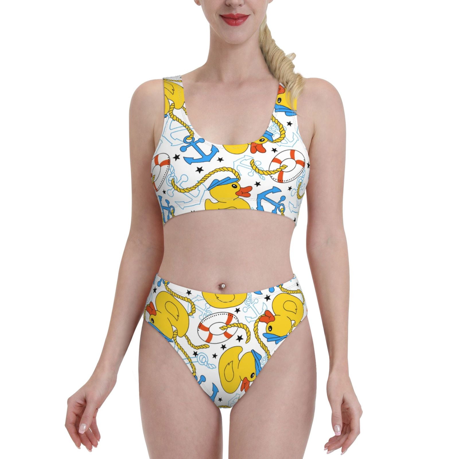 Daiia Ducks and Anchors printed 2 piece Swimsuit Bikinis for Women