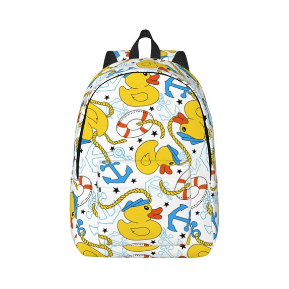 Daiia Ducks and Anchors Vintage Canvas Backpack for Men and Women ,Hiking Backpack,Travel Laptop Bag for School,Large Capacity Backpack