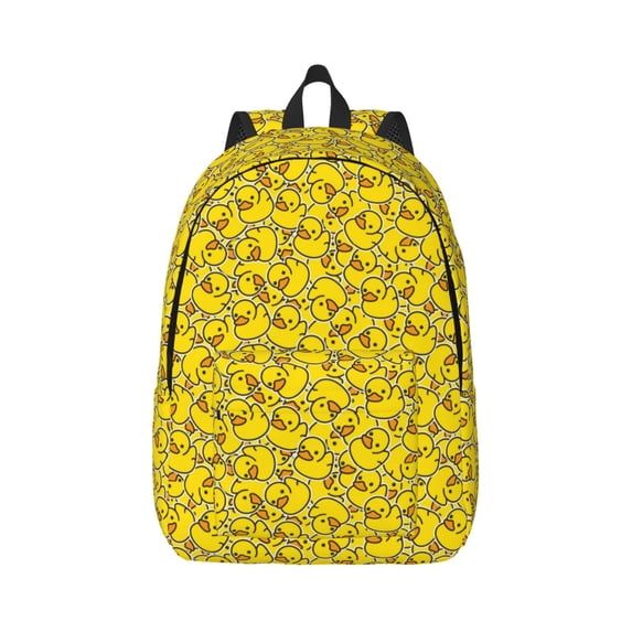 Daiia Ducky Cartoon Animal Yellow Vintage Canvas Backpack for Men and Women ,Hiking Backpack,Travel Laptop Bag for School,Large Capacity Backpack