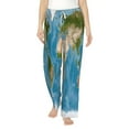 thumbnail image 1 of Daiia Earth View World Map Women's Sleep Pant with Pockets and Drawstring,Pajama Pants-Large, 1 of 9