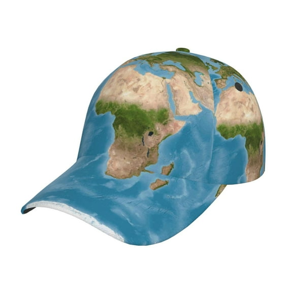Daiia Earth View World Map print Baseball Cap Men Women Golf Dad Hat Adjustable Original Classic Low Profile Hat Unconstructed Plain Cap