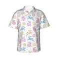 thumbnail image 1 of Daiia Easter Colorful Rabbit Hawaiian Shirt for Men Gentle Cotton Regular Short Sleeve Casual-X-Large, 1 of 9