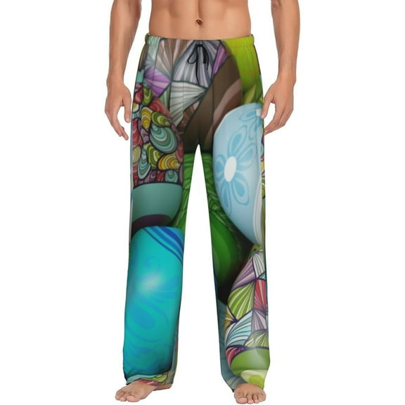 Daiia Easter Egg1 Men's Sleep Pant with Pockets and Drawstring,Pajama Pants-Small
