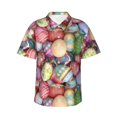 thumbnail image 1 of Daiia Easter Eggs Hawaiian Shirt for Men Gentle Cotton Regular Short Sleeve Casual-3X-Large, 1 of 9