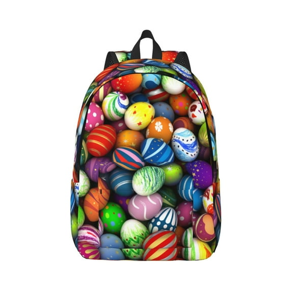 Daiia Easter Eggs2 Vintage Canvas Backpack for Men and Women ,Hiking Backpack,Travel Laptop Bag for School,Large Capacity Backpack