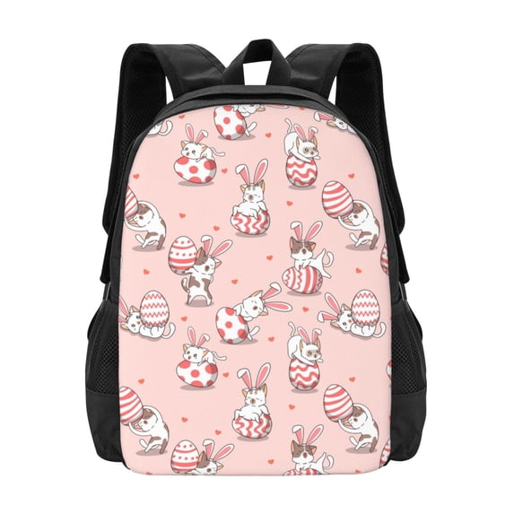 Daiia Easter Rabbit Backpack for Men and Women -Durable Backpack Large Capacity, Water-Resistant Bag with Adjustable Straps and Laptop Compartment