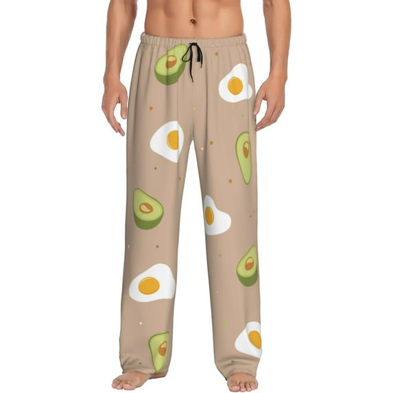 Daiia Egg and Avocado Men's Sleep Pant with Pockets and Drawstring,Pajama Pants-Large